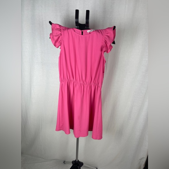 Socialite Pink Ruffle Sleeve Mini Dress Size Medium (8-10) NWT - Picture 5 of 9